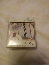 Cypress Lighthose Sandstone Coaster W Wood Caddy