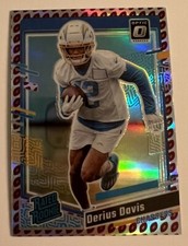 2023 Donruss Derius Davis Prizm Optic Rated Rookie Football Emoji SSP - Chargers