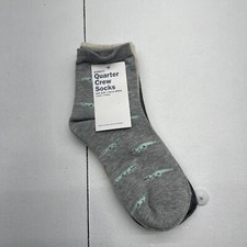 Old Navy 3 Pack Gray Printed Quarter Crew Socks Womens OS New
