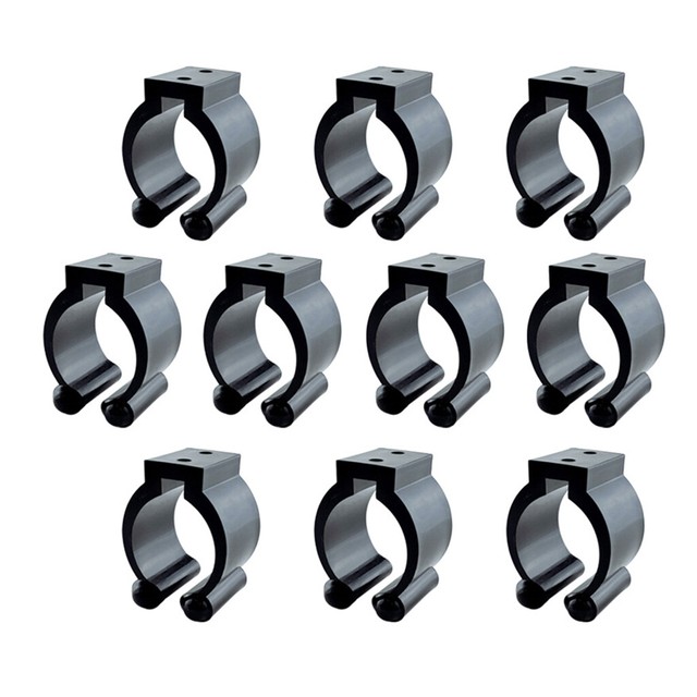 Pack of 10 Plastic Fishing Pole Rod Clips Holders,Flexible and durable