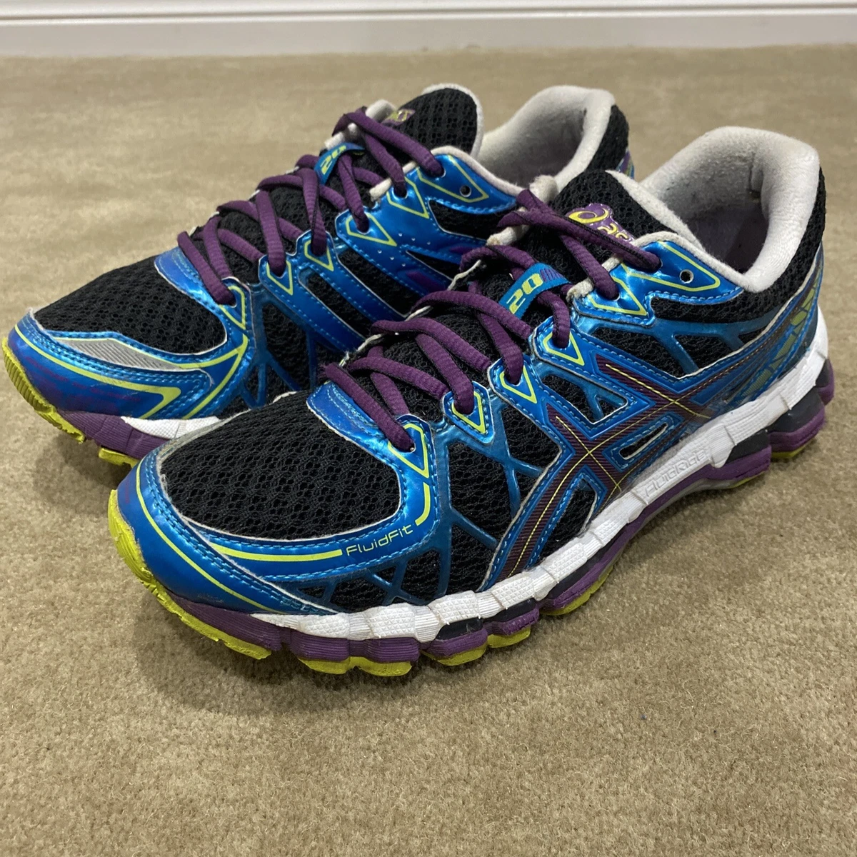 ASICS Gel Kayano 20 Anniversary Women&#039;s 7.5 Shoes Black/Purple/Blue | eBay