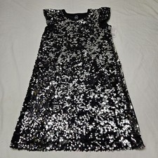 Wonder Nation Girls Youth Black Soot Sequin Dress Short Sleeve Size XL 14-16