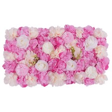 12PCS Artificial 3D Flower Wall Panel Wedding Backdrop Wall Decor Pink 15 15in
