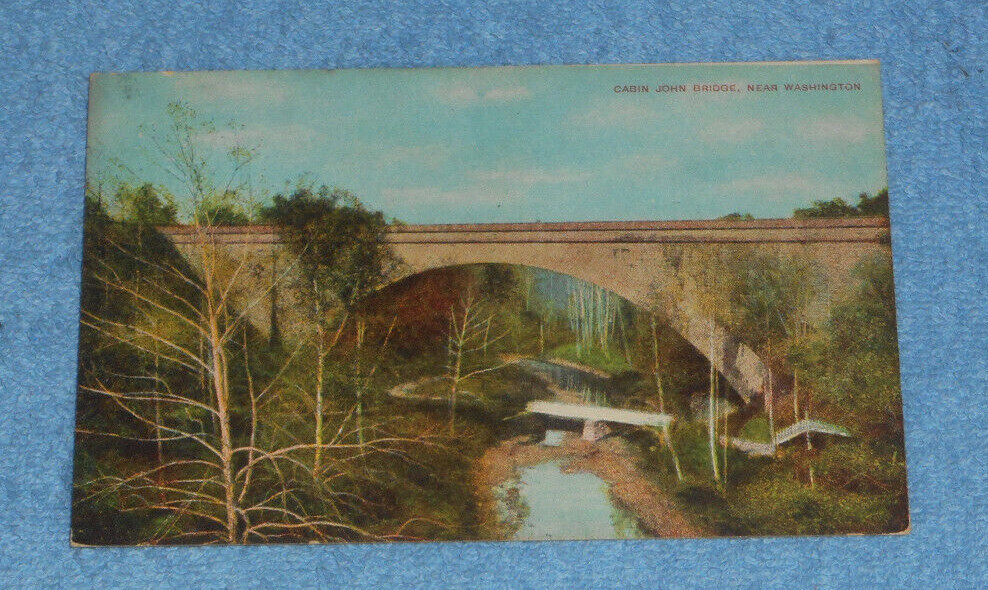 Antique Divided Back Postcard Cabin John Aqueduct Bridge Washington DC