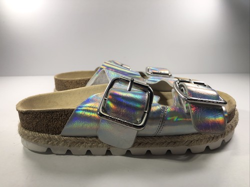 J/Slides Women Sandal Holographic Straps Cork Platform Size 5 SKU#4501 - Bild 5 von 8