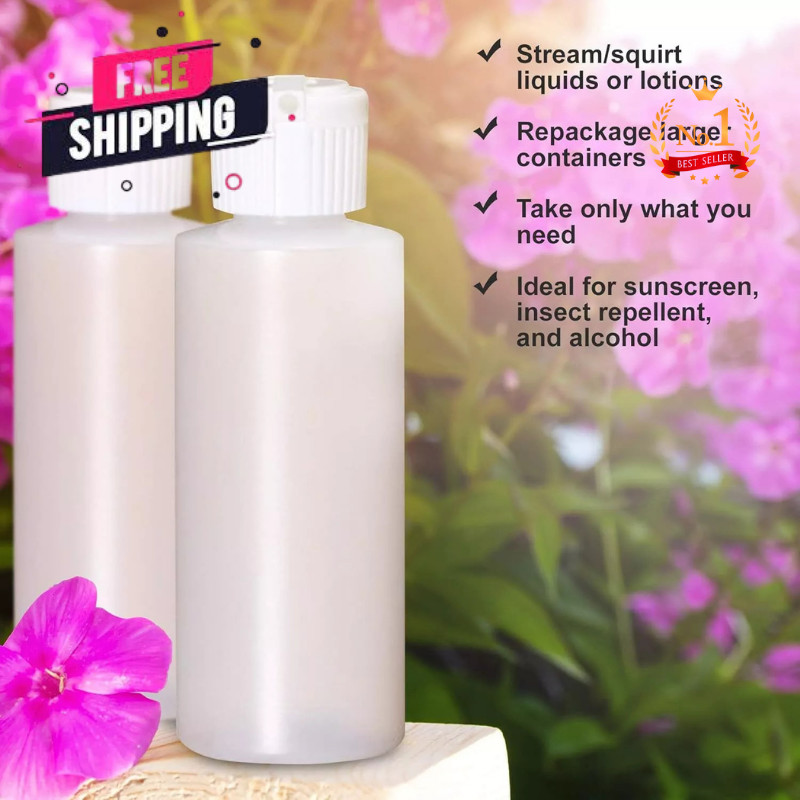 Plastic Cylinder Bottles & Flip Top Spout&ndash;BPA-Free, Refillable Liquid Containers