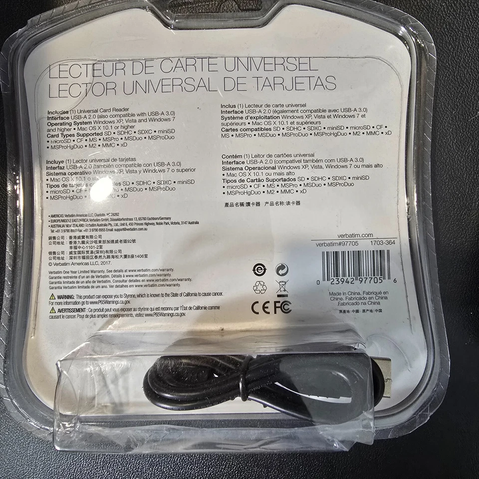 Verbatim Universal Card Reader USB 2.0 Brand New - Image 3 of 3