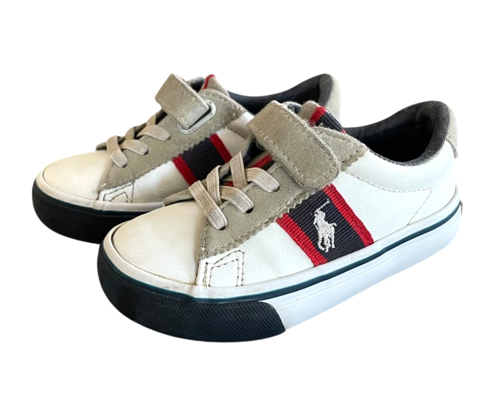 Tenis POLO RALPH LAUREN Westcott niño pequeño talla 7/UE 23,5 blanco/azul marino/rojo Foto 3 de 4