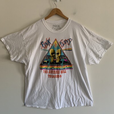 Men's Pink Floyd Division Bell 94 Tour White Tee Shirt Oversized L