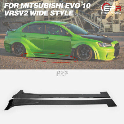 For MITSUBISHI EVO Evolution 10 VRSV2 Wide Style Side Skirts Extension Kit