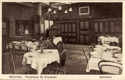 Ak München, Pensionat St. Elisabeth, Speisesaal - 11282820