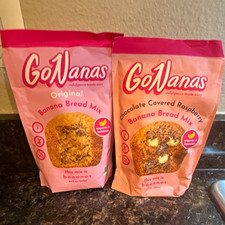 Mezcla de pan de plátano GoNanas paquete de 2 frambuesas originales y cubiertas de chocolate 8,95 oz
