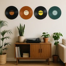 4x Vinyl LP Wall Display Mounts  Center Hole Screw Cap Holder  3D Printed Set