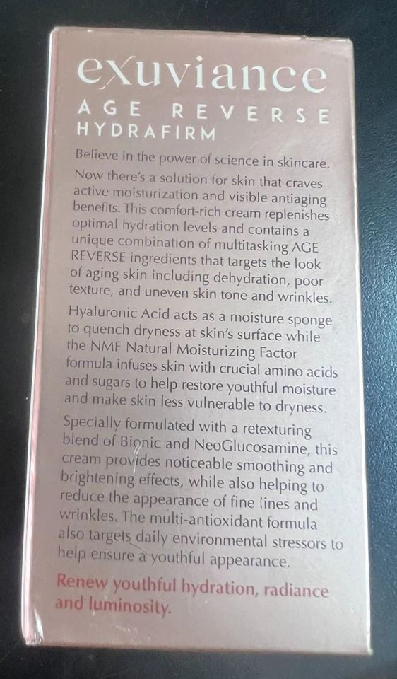 EXUVIANCE AGE REVERSE Hydrafirm Intensely NeoGlucosamine, 50 g. 2583 - Image 3 of 4