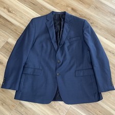 Stafford Blazer Blue Wool Blend Preppy Classic Fit Travel Jacket Business 50L