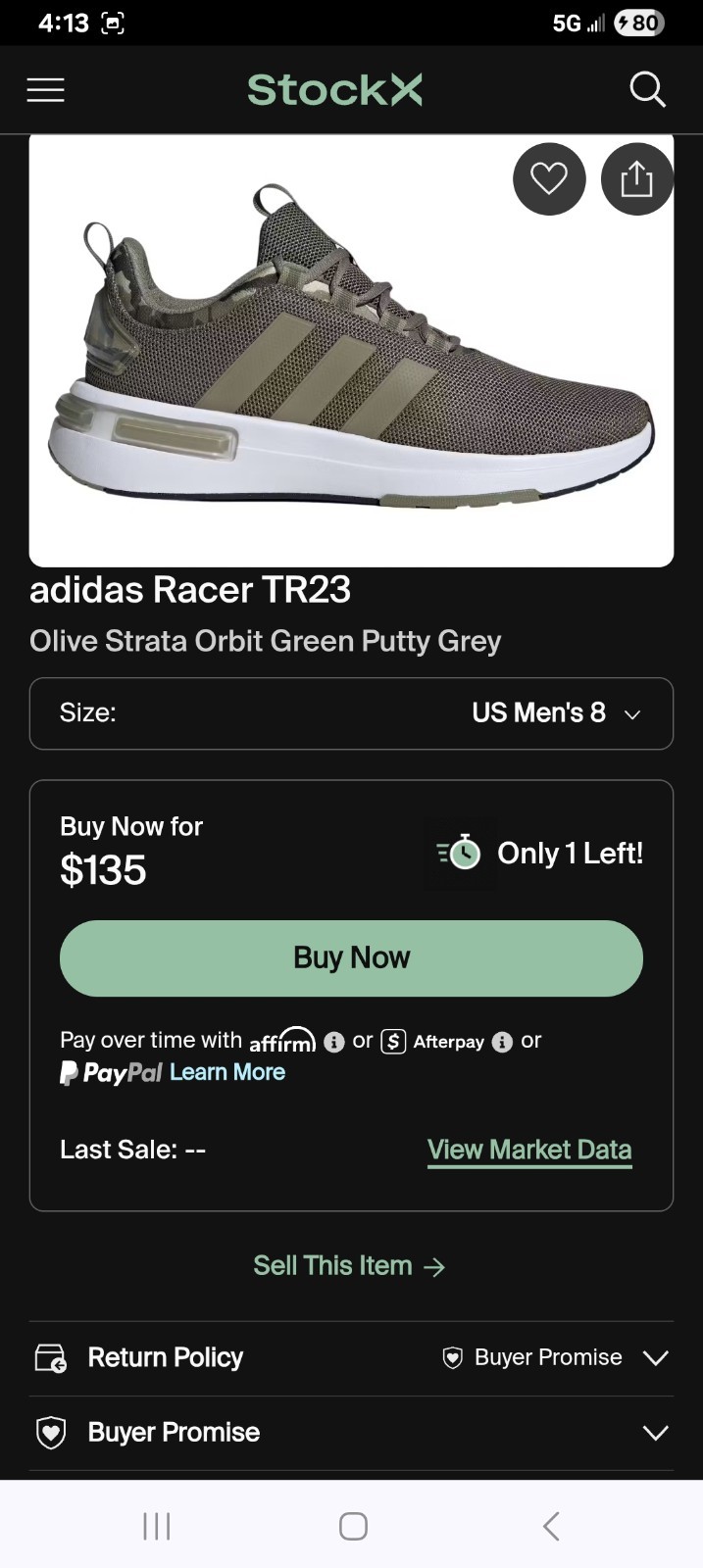 Size 9.5 - Adidas Racer TR23 Olive Strata thumbnail 3