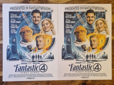 2 x Cineworld Exklusives Fantastic 4 First Steps Poster von Matt Ferguson A3 Format