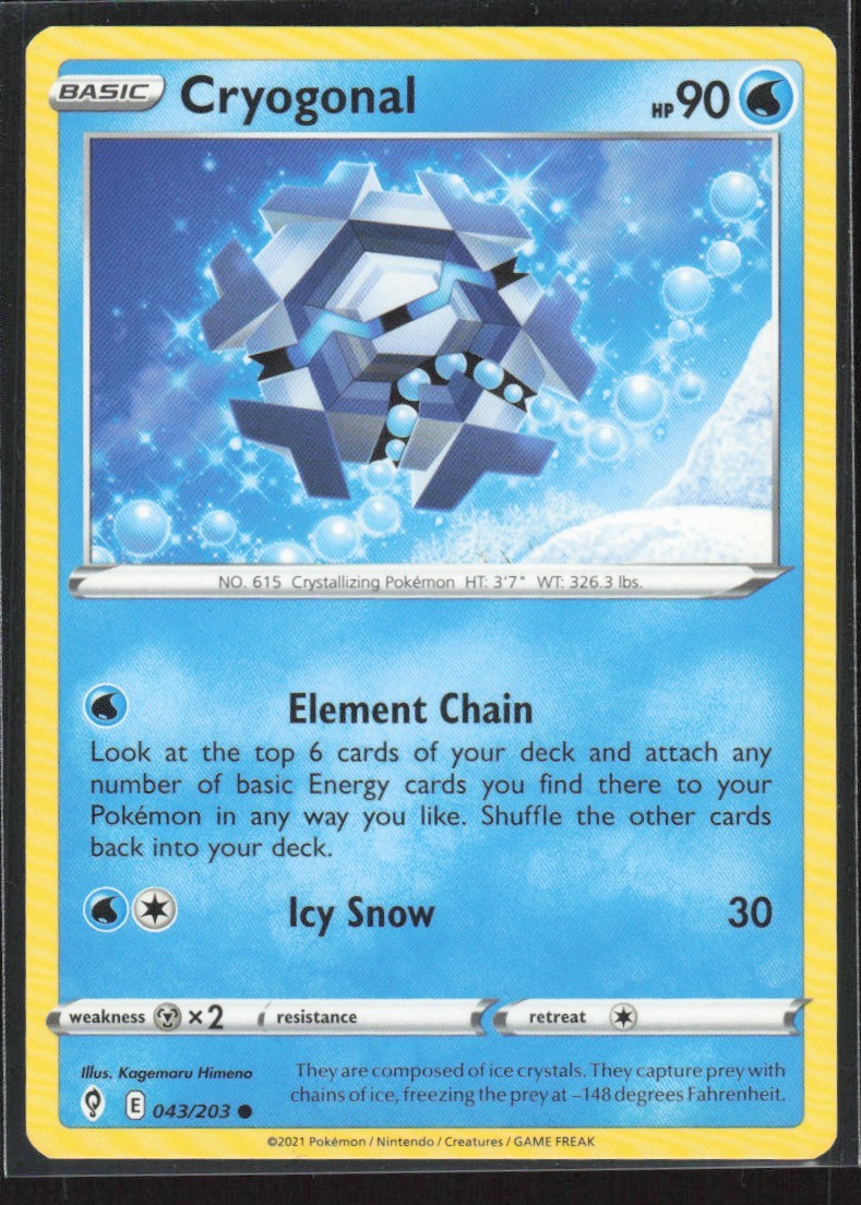 2021 Sword & Shield - Evolving Skies Cryogonal Basic/Common #43