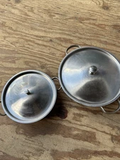Vintage Cultura Chip Stainless Mini Pan Set Lids Sweden Mid Century Modern