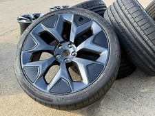 4x OEM Tesla Model X 22” Machina Wheels Black Rims Continental Tires 100% tread