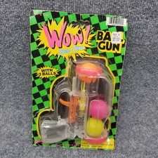 Vintage Ja-Ru Wow! Ball Gun With Three Balls See-Thru With Cut Out Targets 90s