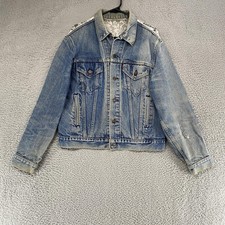 Vintage 70s Levi's Denim Jacket Size 38 / Small Type 3 DIY Lace Made in USA