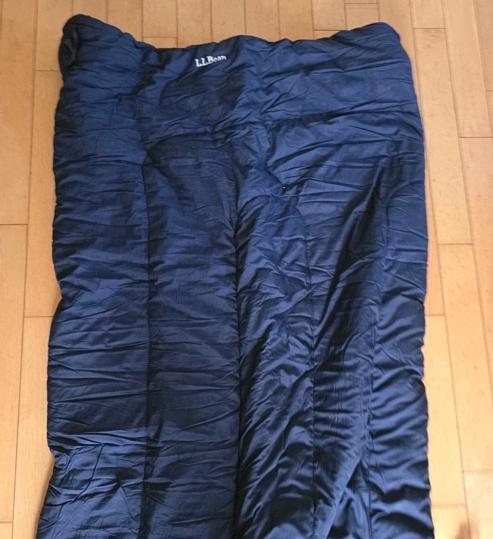 L.L. BEAN Camp Sleeping Bag X- Large Blue 74”X33” Flannel Lined