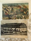 2 ANTIQUE POST CIVIL WAR ERA RICHMOND POSTCARDS - LIBBY PRISON & WAR SCENE -NICE