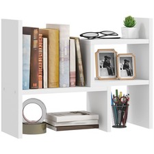 HOMCOM Schreibtischregal, modular, weiß, Hol...