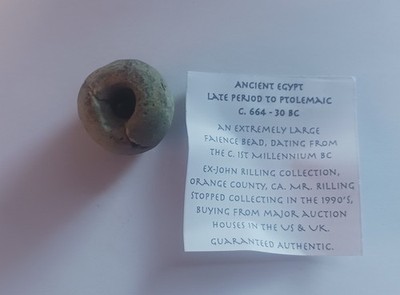Ancient Egyptian faience melon amulet bead EX-John Rilling Collection