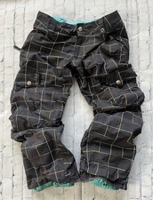 Burton Snow Pants Women Black Checkered Dry Ride Ventilated Ski Snowboard Small