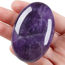 LAIDANLA Amethyst 2.4" Large Palm Stone Healing Crystals Natural Gemstones...