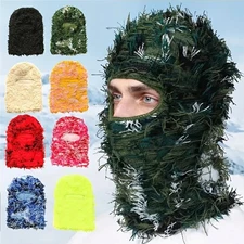 1Hole Distressed Balaclava Ski Mask Full Face Knitted Windproof for Cold Weather