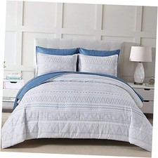 Boho Bed in a Bag Queen,7 Pieces Navy Comforter Set Queen Queen 90   90  Blue