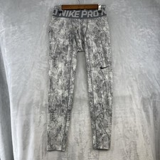 Nike Pro Leggings Womens Size M Gray Snakeskin Compression Stretch Running Pants