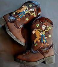 Disney Pixar Toy Story Brown Boots WITH WOODY - Boys /Girls Children's SZ 7
