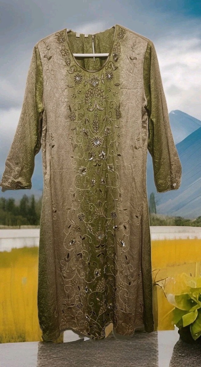 green emerald velvet dress Long Hippie Chic Dress in Blue (S)