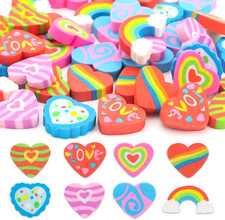 48 Pieces Valentine Erasers Cute Heart Pencil Eraser Bulk for Valentine Day Part