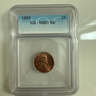 1955  Lincoln Cent Penny MS67 RD ICG Stellar Coin Just Fantastic