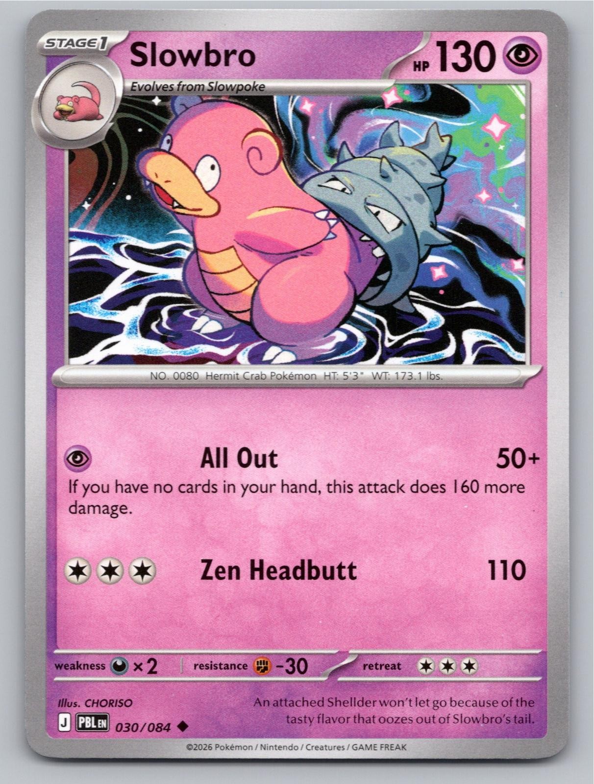 2026 POKEMON SLOWBRO PITCH BLACK 030/084 UNCOMMON NM PB23 FREE S&H