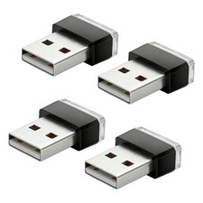 4PCS USB Car Interior Atmosphere Light, Car LED Night Decoration Light Ice Blue