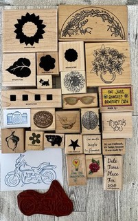 Floral And Fun Rubber Stamp Lot Of 26