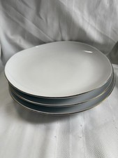 West Elm Organic Shaped White Porcelain With Gold Edge Dinner Plates - Set Of 3