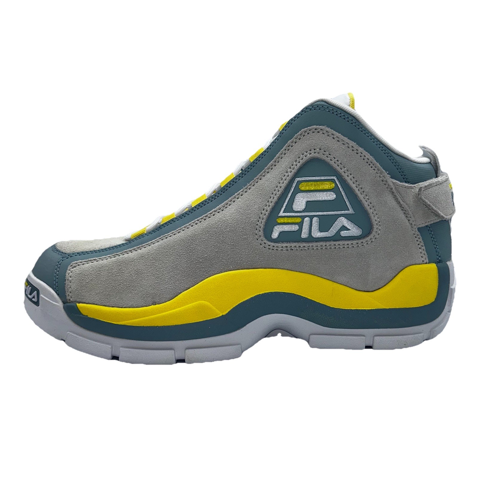 Men 12 Green Gray Yellow Suede Sneakers