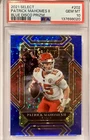 2021 Panini Select Patrick Mahomes II #202 Blue Disco Prizm /25 PSA 10