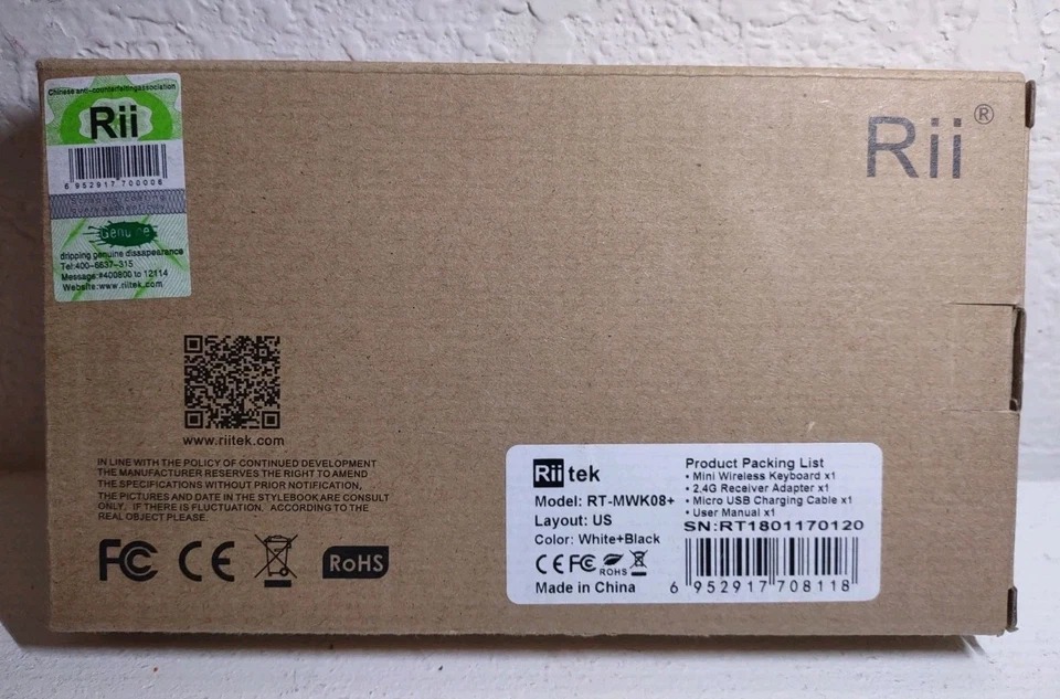 Mini mouse con teclado inalámbrico portátil Riitek para consola de juegos, TV, PC, computadora portátil Foto 4 de 4