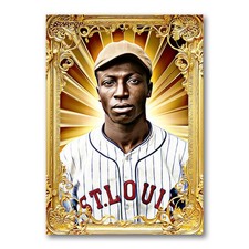 Cool Papa Bell Golden Icon Art Card 01/20 Starpop Signed Baseball Short Print