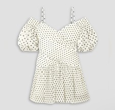 ZIMMERMANN Cold-shoulder polka-dot plissé-chiffon Mini Dress