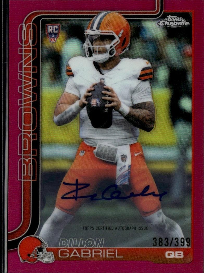 2025 Topps Chrome #RA-DGA Dillon Gabriel Autographs Magenta Refractor #/399 H16