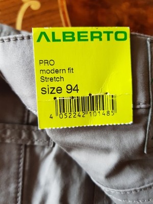 Alberto Golf Hose Herren Größe 50 Oliv Ceramica Gabardine Modern Fit NEU